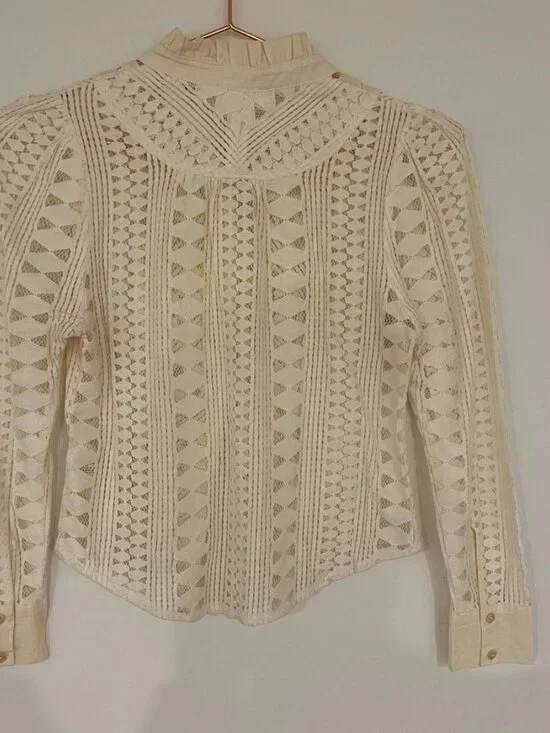 Anthropologie Lace Button Down Blouse - Picture 11 of 11